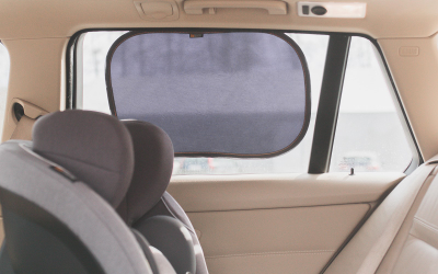 Set aksesorësh për makinë BeSafe Rear Facing, për ulëse fëmijësh, pasqyrë dhe perde dielli, gri