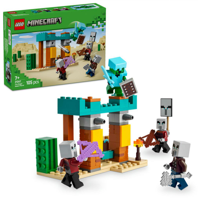 Set LEGO Minecraft The Illager Desert Patrol, lodër ndërtuese, për fëmijë