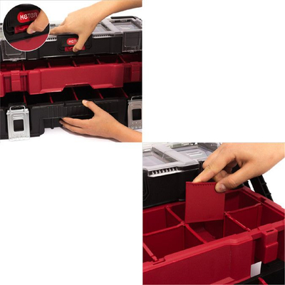 Organizues veglash Curver Tool Organizer Canti Trio, 3 kate, plastikë e fortë, i zi me të kuqe