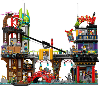 Set lodër LEGO NINJAGO City Markets, 21 minifigura, 4 kate, shumëngjyrësh