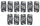Raft muri Melannco Rectangular Cubes, set 3 copë, dekorativ, gri