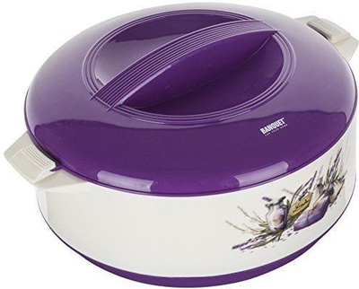 Enë termike Banquet Lavender, 2.5L, me kapak, e bardhë e purpurt