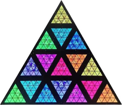 Projektor disko LED Light4Me Triangis, 64x2W RGBA, strobe DMX, i zi