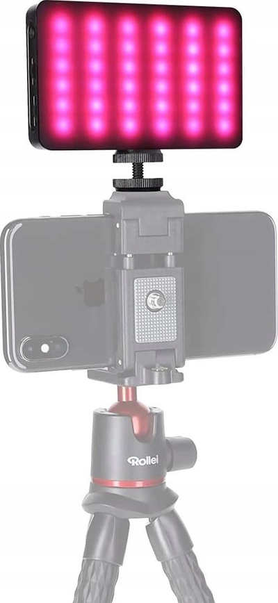 Dritë fotografike Rollei Lumis Compact RGB, panel LED, dritë e rregullueshme në ngjyrë dhe temperaturë, e zezë