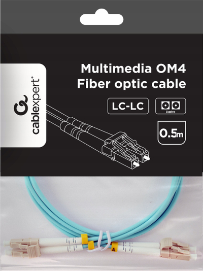 Kabllo optike Gembird OM4 50/125, LC/LC, 0.5m