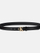 Rrip për gra Calvin Klein Jeans Monogram Plaque Buckle, lëkurë natyrale, i zi
