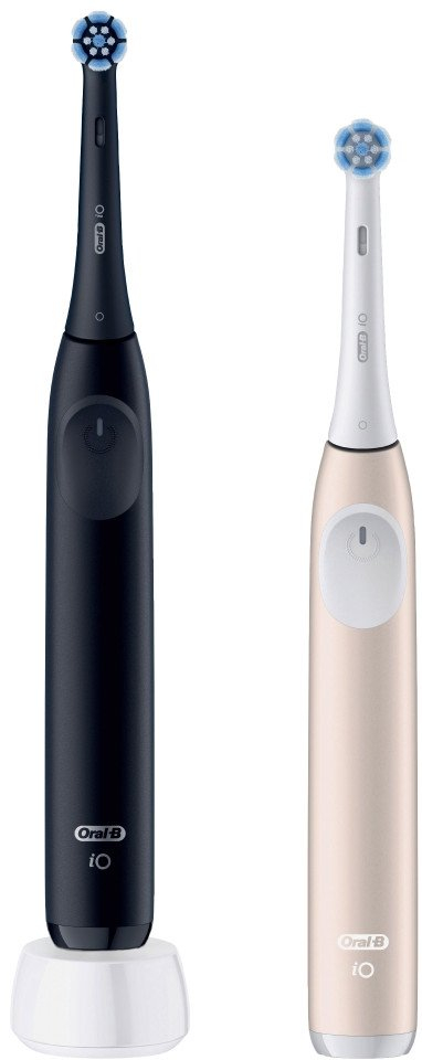 Електрична четка за заби Oral-B iO Series 2, сет со 2 рачки, без паста за заби, црна и розова