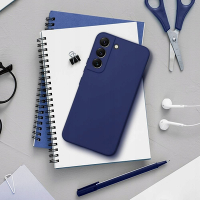 Maskë silikoni Forcell Soft për Samsung S23, mat, blu e errët