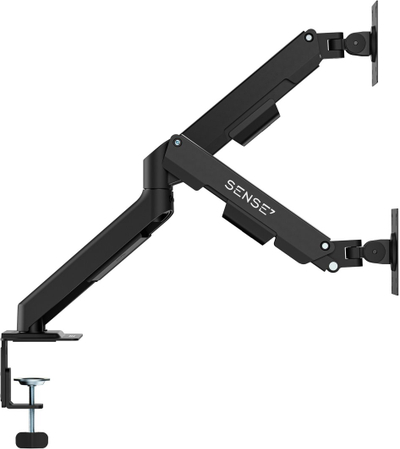 Krah biure SENSE7 HANG DOUBLE Light, për 2 monitorë 17"-32", VESA 75x75 100x100, i zi
