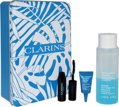 Set për sy Clarins, largues grimi 125ml, krem për sy 3ml, maskarë 3ml