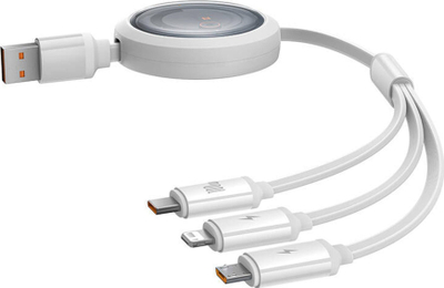 Kabllo kariku Baseus Free2Draw Retractable Crystal, USB, karikim i shpejtë, transparente