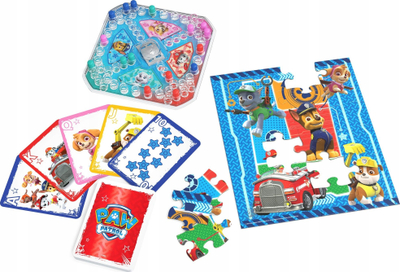 Set lojërash tavoline Paw Patrol Game Bundle, xhungo letra, lojë pop up, puzzle 24 pjesë, shumëngjyrëshe