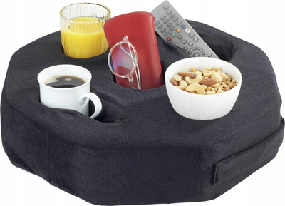 Tabaka divani Maximex Tray, jastëk shkumë që s’rrëshqet, 4 vende për gota, e zezë