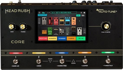 Pedalë multi-efekt Headrush Core, modelues amplifikatori për kitarë, ngjyrë e zezë