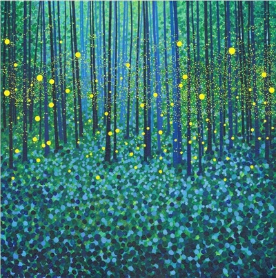 Kartolinë Susan Entwistle Fireflies, me zarf, dizajn pylli, shumëngjyrëshe
