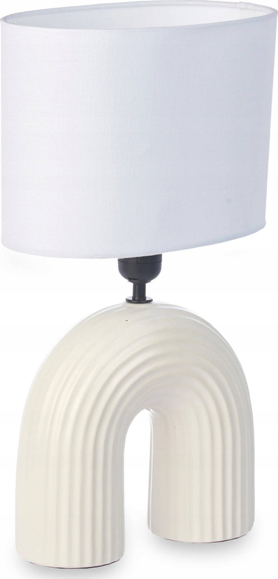 Lampë tavoline Giftdecor BRIDGE, qeramike, 41cm, e bardhë