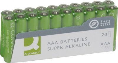 Bateri alkaline Q-Connect AAA Economy, 1.5V, pak 20 copë, jeshile
