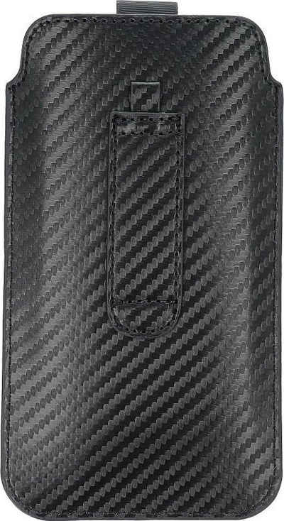 Këllëf telefoni Fontastic Pocket Carbon Model 12, universal, për iPhone 15 Pro Max, i zi
