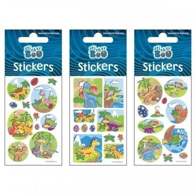 Налепници Sticker Boo Silver Dinosaurs, декоративен сет, со сјај, сребрени
