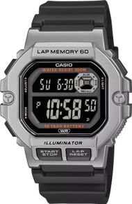Ora digjitale Casio Collection WS-1400H-1BVEF, 44.5mm, rezinë, e zezë