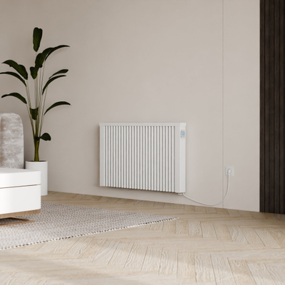 Radiator elektrik për mur Thermotec AeroFlow MIDI HFL005, 1950W, me termostat elektronik, i bardhë