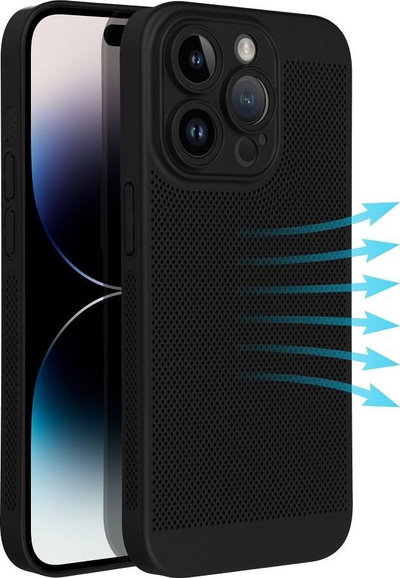 Mbulesë telefoni Breezy për Samsung Galaxy S22, plastike fleksibile, dizajn i ventiluar, e zezë