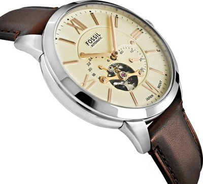 Автоматски часовник Fossil ME3266 Townsman, кожа, крем бројчаник, водоотпорен 50 m