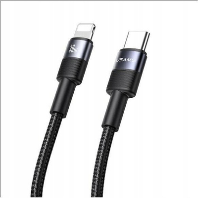 Kabllo USB Usams SY Series SJ729, USB C me Lightning, 1.2m, 30W, e zezë