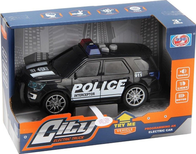 Makinë lodër policie Trifox City Electric Truck, me drita e zë, me motor, e zezë