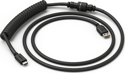 Kabllo USB Glorious GLO-CBL-COIL, USB-A me USB-C, 1.36m, e zezë
