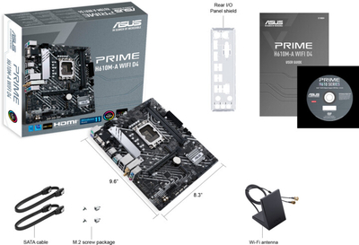 Pllakë amë ASUS PRIME H610M-A WIFI D4 - Intel H610
