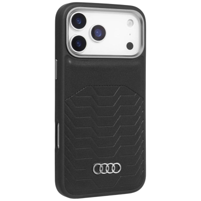 Mbulesë telefoni NoName Audi GT për iPhone 17 Pro, lëkurë sintetike, MagSafe, e zezë