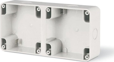Kuti sipërfaqësore Scame 137.102, 2 module M95x2, plastike, e bardhë