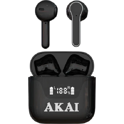 Kufje True Wireless Akai BTE-J101, Bluetooth 5.1, me kuti karikimi, të zeza