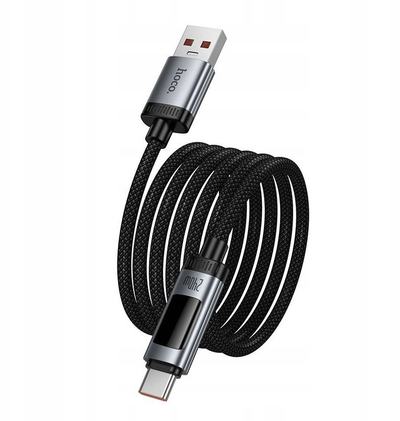 Kабел USB Hoco U148, USB A во USB C, 1.2m, 100W PD, црн