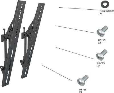 Krah montimi muri Multibrackets M Pro Tilt Arms, 400mm, set me 2 copë, i zi
