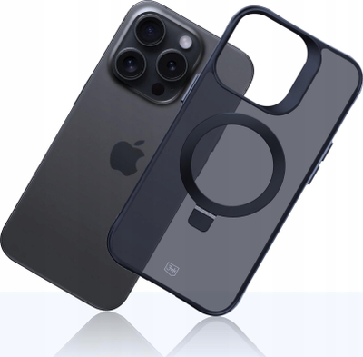 Mbrojtëse telefoni 3mk Smoke Case Mag&Stand për iPhone 14 Pro, me mbështetëse, MagSafe, e zezë