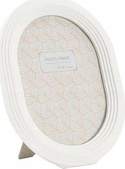Kornizë fotosh White Resin Oval Frame, ovale, 20x25 cm, e bardhë