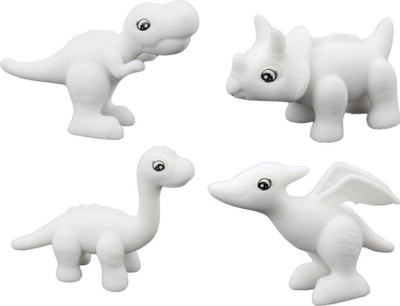 Set kreativ për me bo pikturë dinosaurësh Leantoys, 6 lapsa me ngjyra që lahen, lodra të bardha