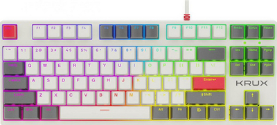 Tastierë Krux Atax PRO, RGB, Gateron Yellow (KRX0110), e bardhë