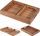 Set tabakash druri Home Styling Collection Serving Tray Teak, 3 copë, 39x29x5 cm, ngjyrë druni natyrale