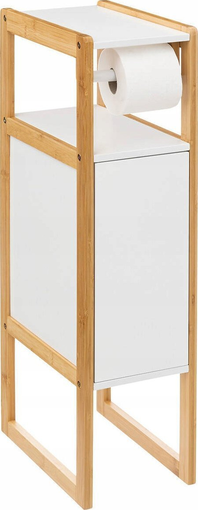 Mbajtëse letre higjienike Five, bambu dhe MDF, 80 cm, e bardhë
