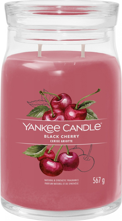 Qiri me erë Yankee Candle Signature Large Jar Black Cherry, 567g, erë qershie të zezë