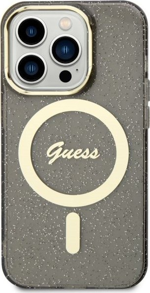 Mbulesë telefoni Guess GUHMP14LHCMCGK për iPhone 14 Pro, MagSafe, me shkëlqim, e zezë