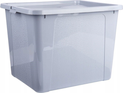 Kuti ruajtjeje me kapak, material i qëndrueshëm, gri