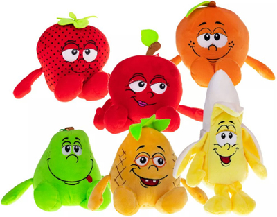 Lodër pelushi me fruta Plush Toy Fruits, 23 cm, shumëngjyrëshe