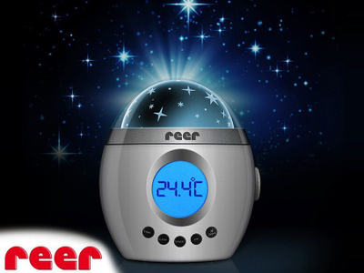 Dritë nate Reer MyMagicStarlight 52050, projektor yjesh, muzikë dhe timer, e bardhë gri