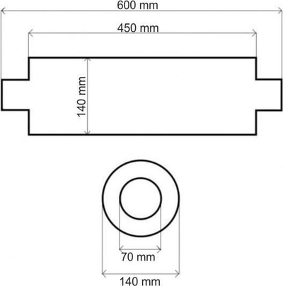 Silencon mesatar TurboWorks RS 409SS, dalje 70mm, gjatësi 450mm, argjendtë