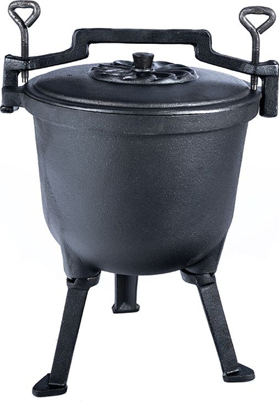 Тенџере од ливено железо Hunter’s Pot Hungarian Sagan, 8L, за оган за кампување, црно