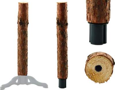 Mbajtëse bredhi druri pa markë, trung 62 cm, vrimë 2 cm, kafe natyrale